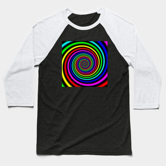 Colorful Trippy Spiral Baseball T-Shirt by AKdesign